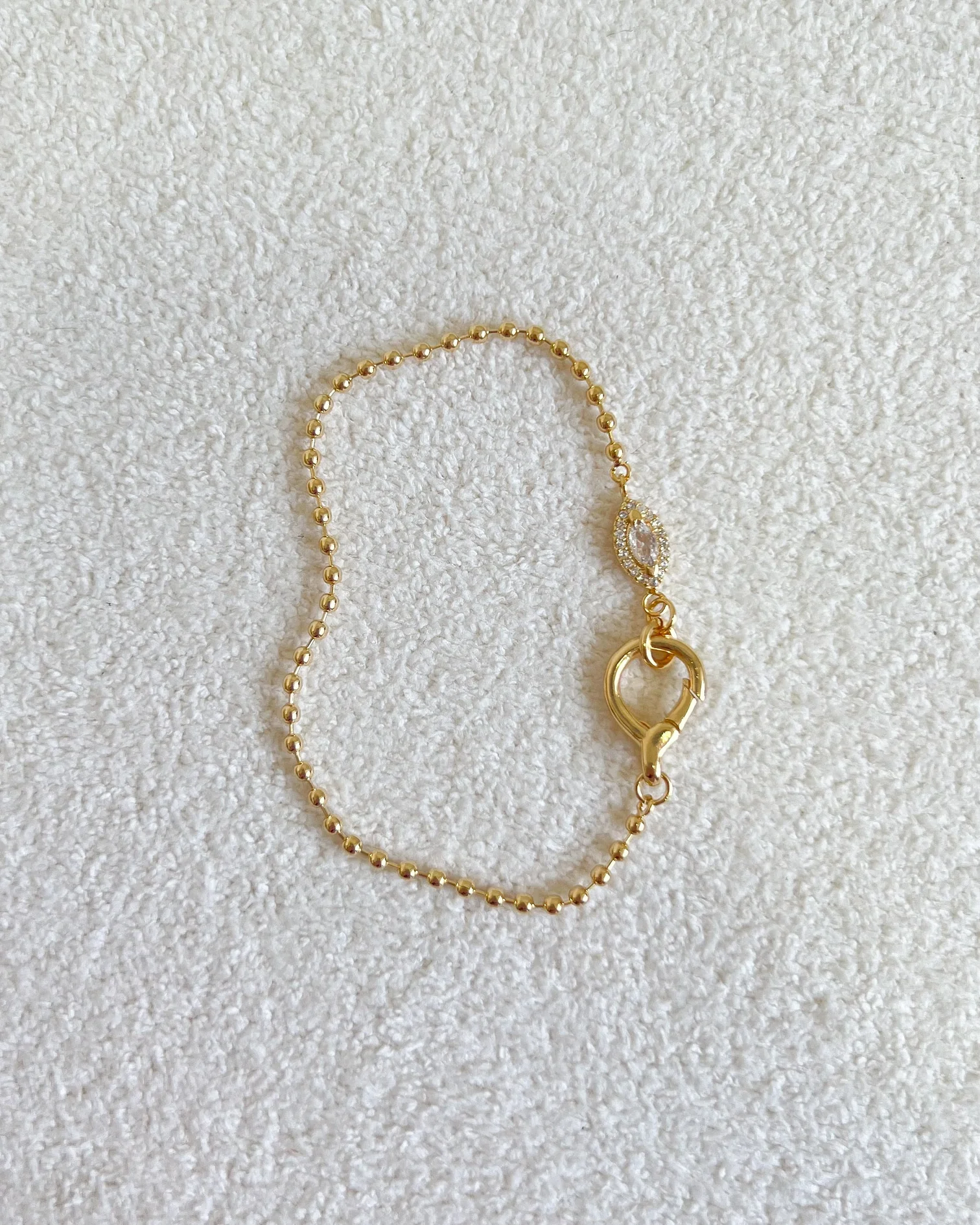 Pulseira Bolinhas Fecho Lagosta Navete 18cm