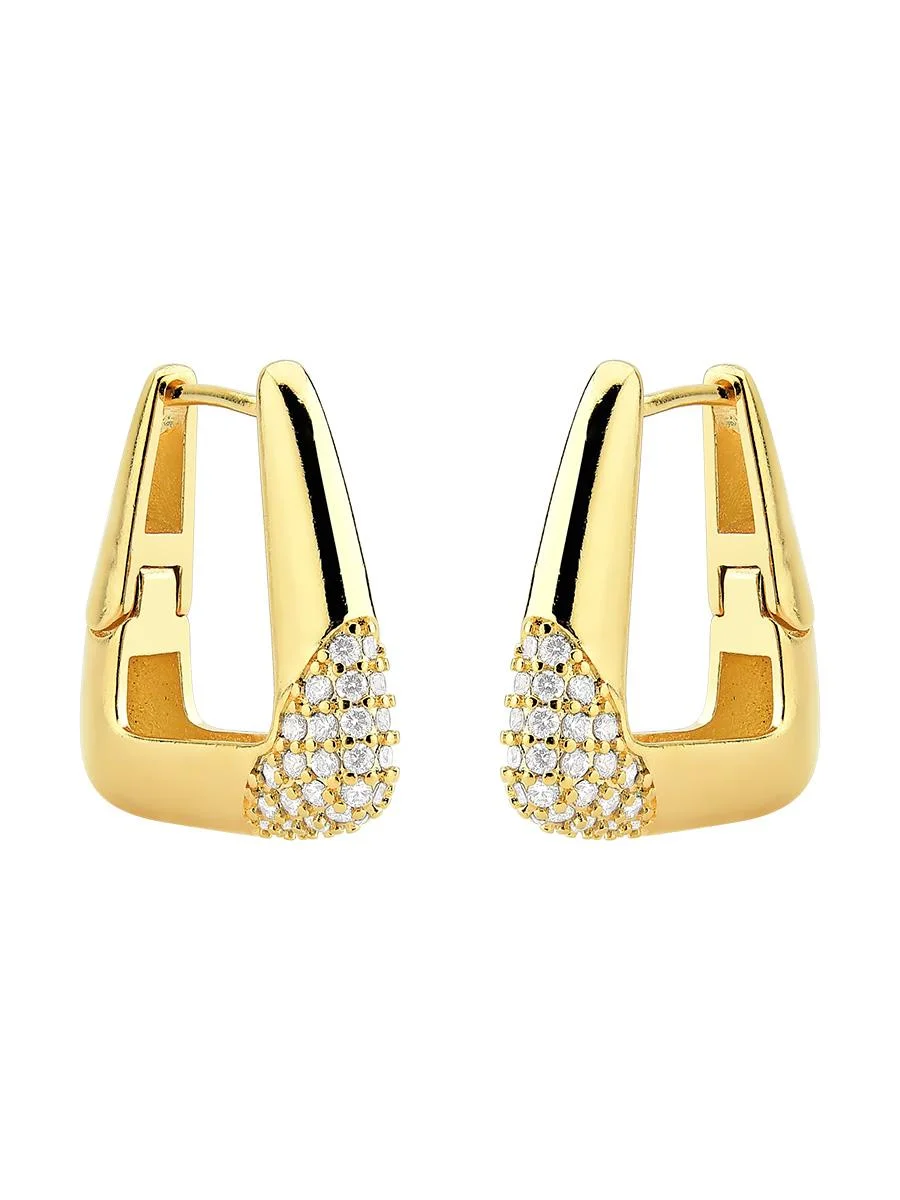 Argola Triangular Cravejada Sparkless G