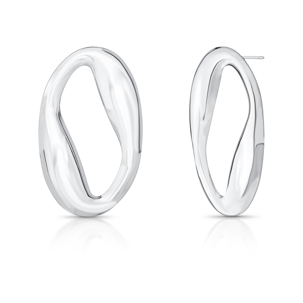 BRINCO OVAL CURVO E VAZADO