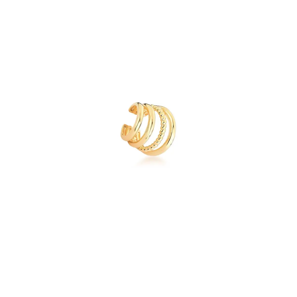 PIEPIERCING DE ORELHA QUATRO VOLTAS LISO BANHADO A OURO