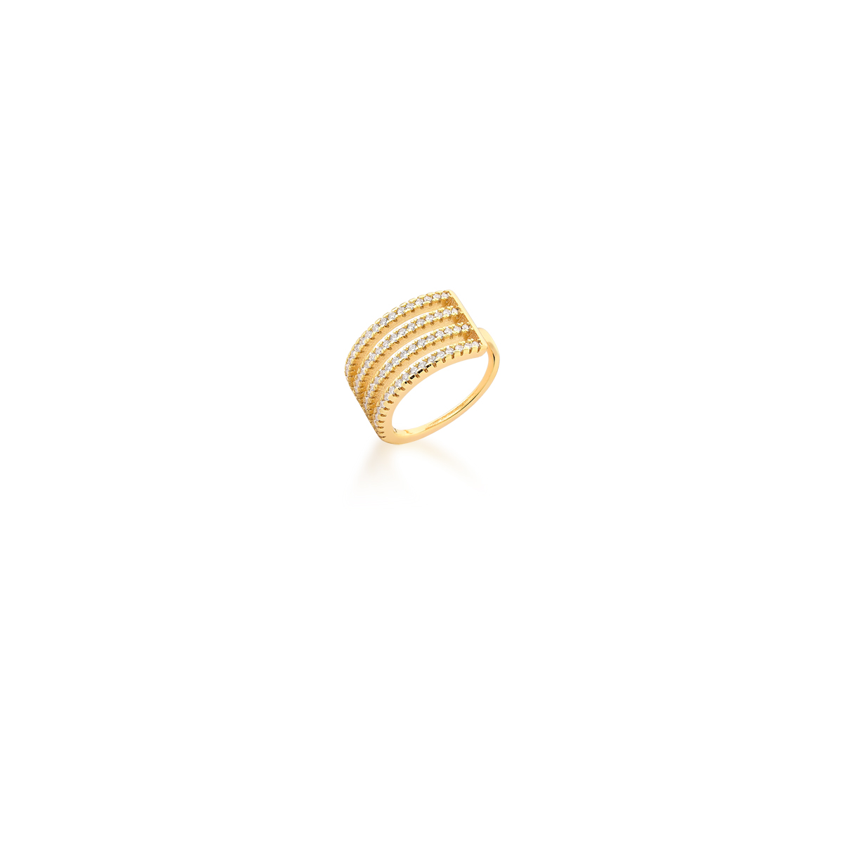 PIERCING DE ORELHA QUATRO FILEIRAS COM ZIRCÔNIAS
