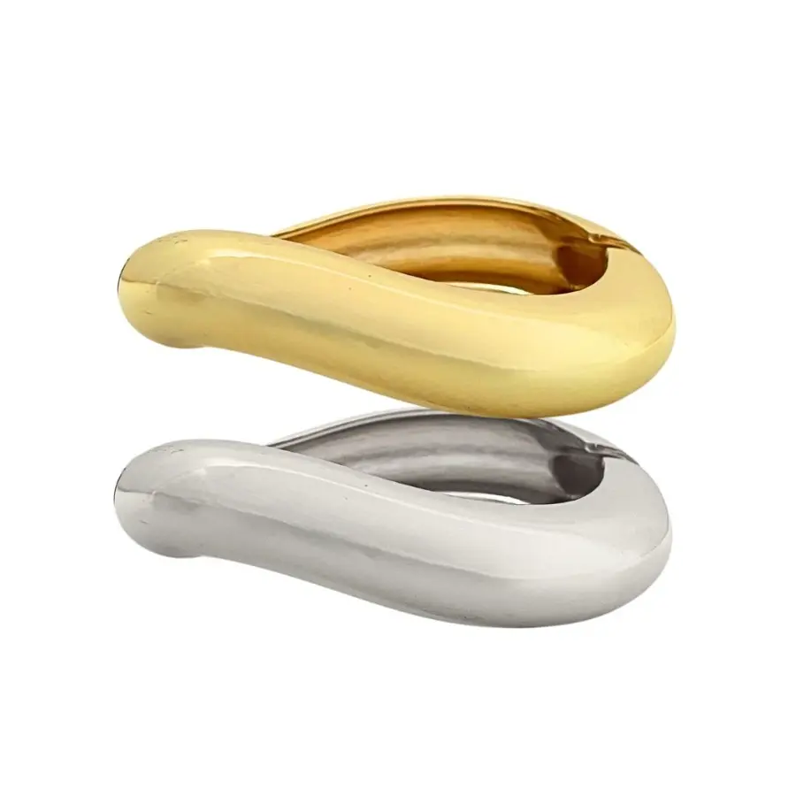 BRACELETE CURVE BANHADO EM OURO 18