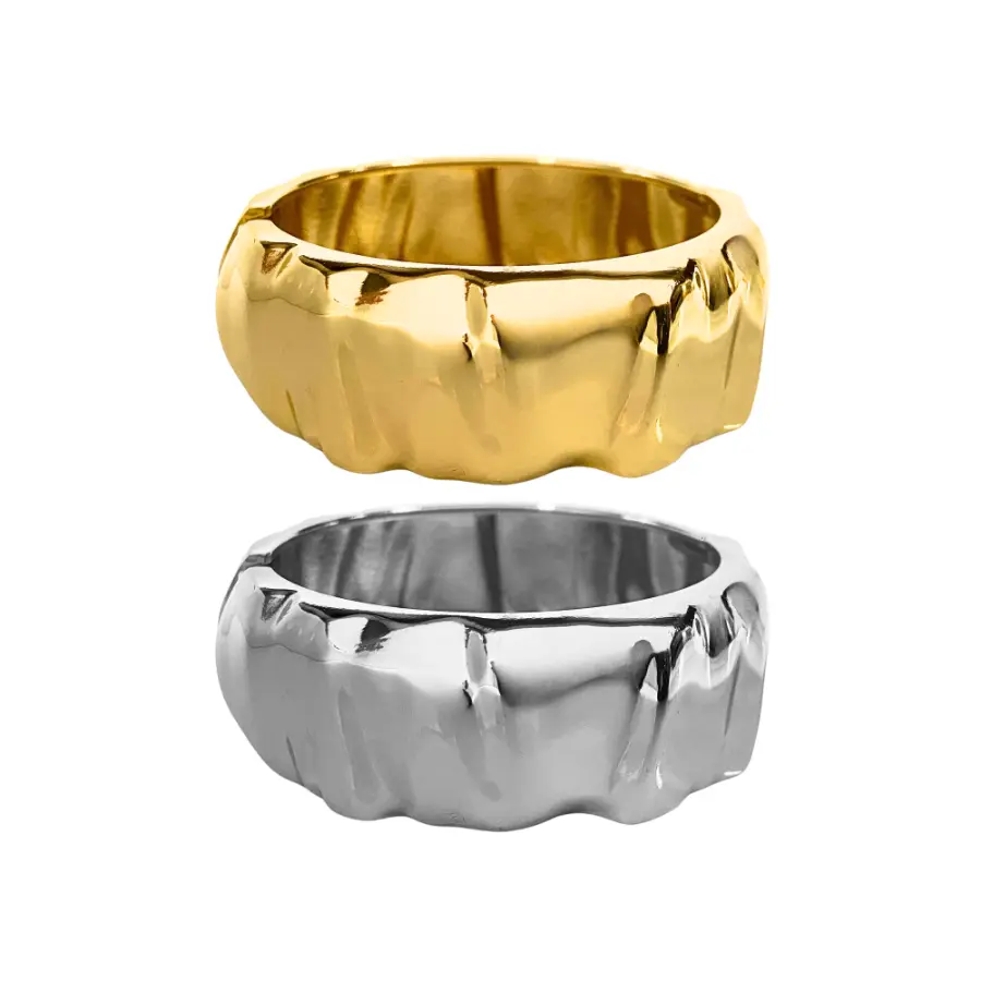BRACELETE LARGO WRINCLE RÓDIO BRANCO