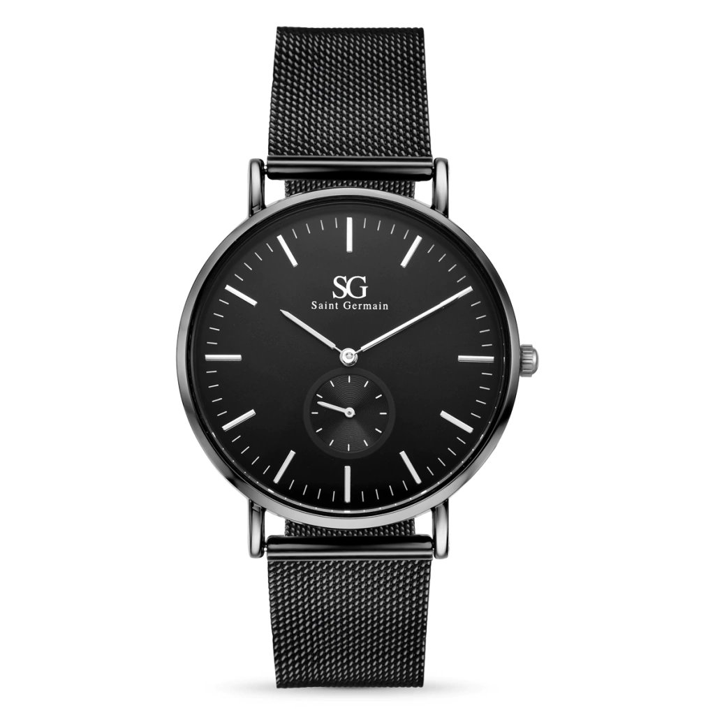 Relógio Masculino Redondo Houston Seconds Preto 41mm